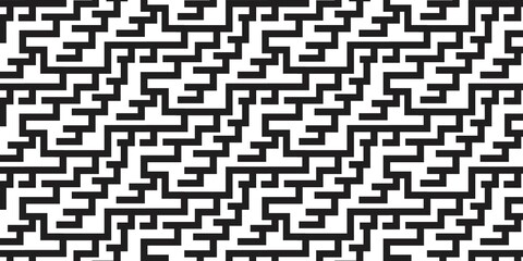 Vector Geometric Pattern Diagonal Black Line on White Background Overlap Shapes Design