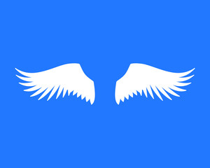 Wings vector illustration. Bird wing silhouette.