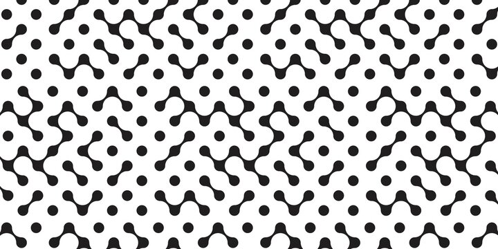 Vector Geometric Metaballs Pattern Diagonal Black Line on White Background Overlap Shapes Design
