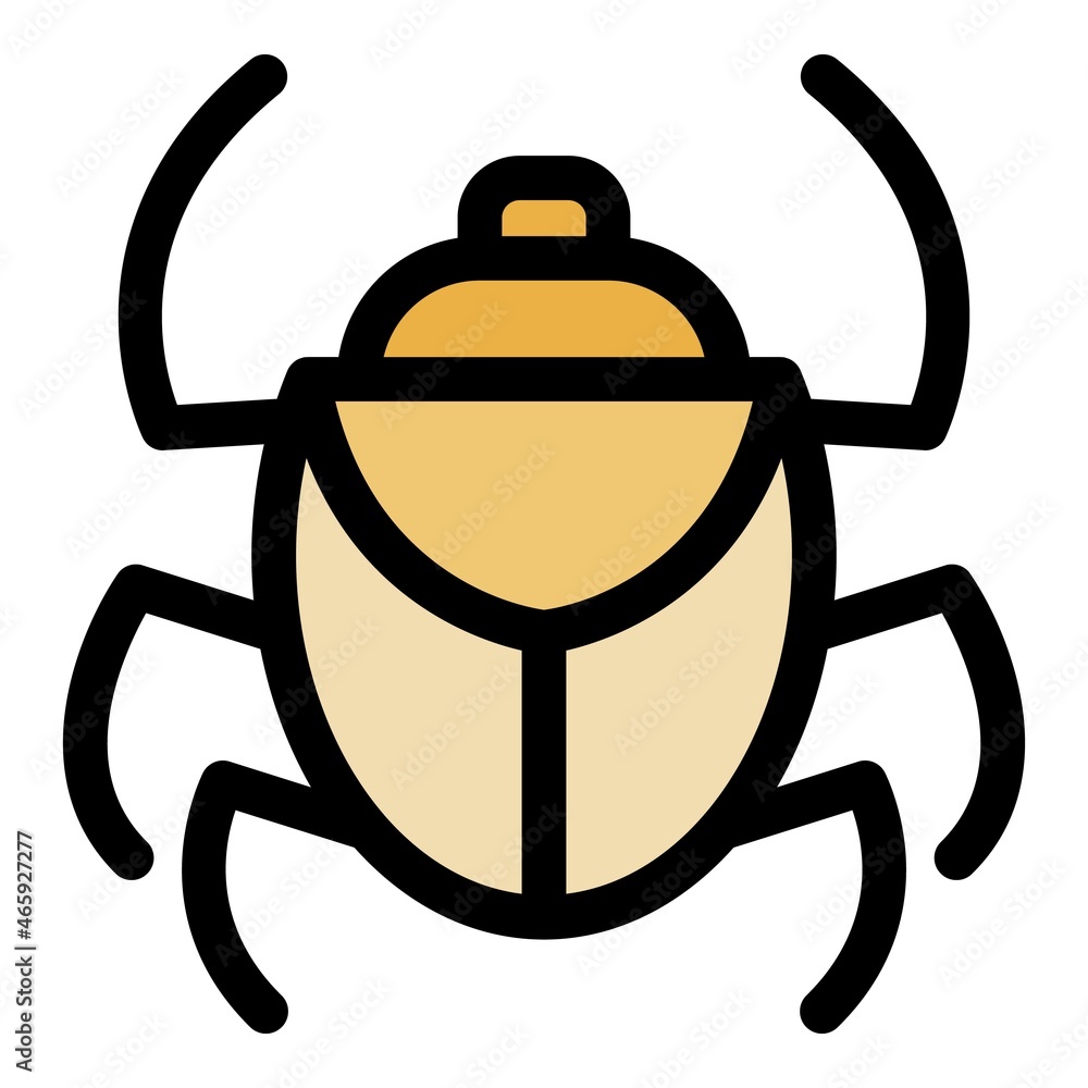 Sticker forest scarab beetle icon. outline forest scarab beetle vector icon thin line color flat on white - Stickers