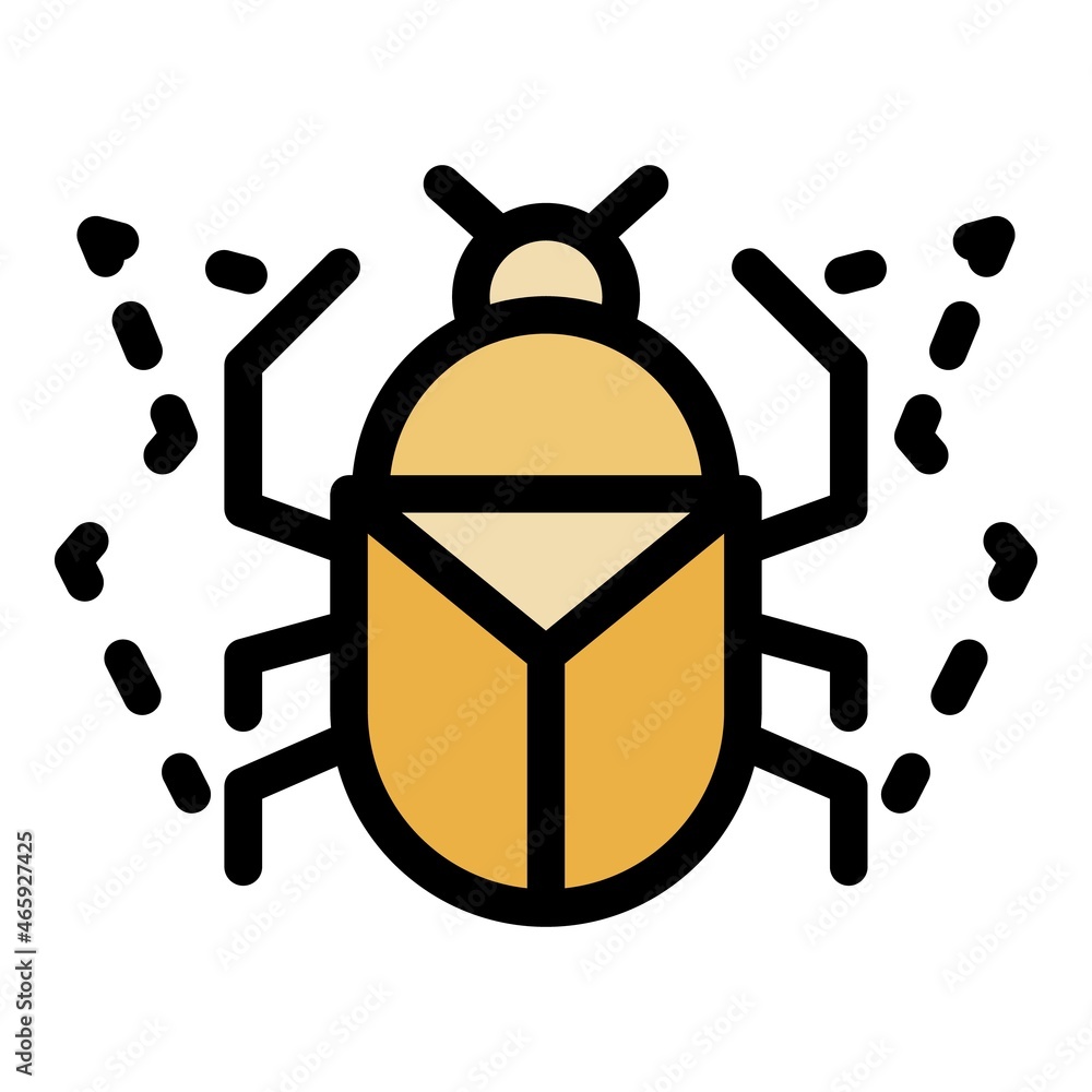 Wall mural animal scarab beetle icon. outline animal scarab beetle vector icon color flat isolated - Wall murals