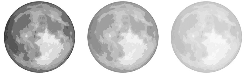 LUNE SIMPLIFIÉE EN 10 NUANCES DE GRIS