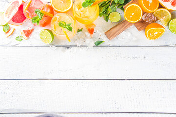 Set of various lemonades