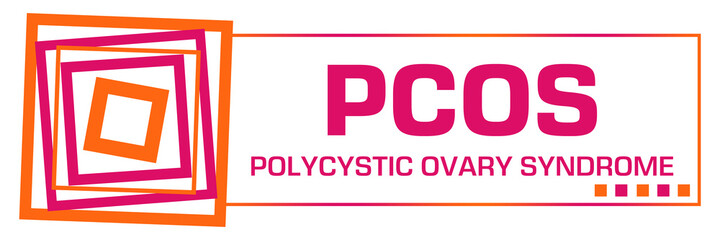 PCOS - Polycystic Ovary Syndrome Pink Orange Squares Horizontal 