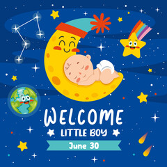 Cartoon Drawing Of A  Newborn Baby Character