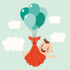 Cartoon Drawing Of A  Newborn Baby Character