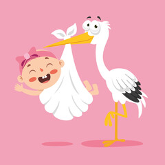 Cartoon Drawing Of A  Newborn Baby Character