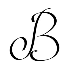 First capital letter B logo, calligraphy design stock illustration