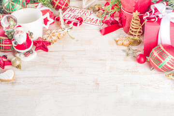 Christmas baubles greeting cad background