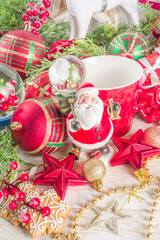 Christmas baubles greeting cad background