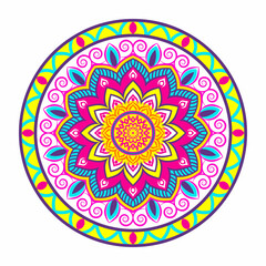 Colorful Vector hand drawn doodle mandala