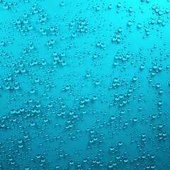 Surface filled with water droplets. Blue background. 