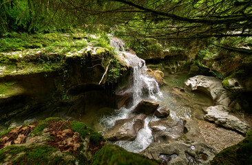 Cascade dans les gorges de Thurigin à Belmont-Luthézieu, Ain, France