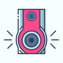 Sounding stereo speaker system colored icon. Collection of electronic devices and gadgets icons. Vector stylish outline illustrations on light background.