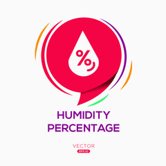 Creative (Humidity percentage) Icon ,Vector sign.