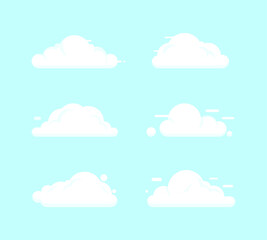 Set of flat cartoon cloud illustration