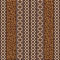 African Print Fabric. Vector Seamless Tribal Pattern. Traditional Ethnic Hand Drawn Ornament for your Design Cloth, Carpet, Rug, Wrap