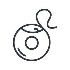 Line icon of a dental care. Dental floss symbol isolated