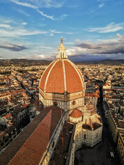 Fototapeta na wymiar Sunset on Florence from above