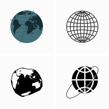 Earth images of varying detail degrees and geoid