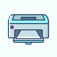 Office printer colored icon. Collection of electronic devices and gadgets icons. Vector stylish outline illustrations on light background.