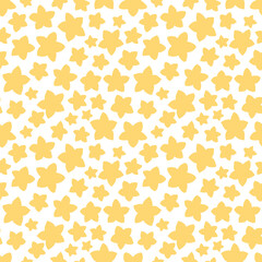 Yellow stars on a white background. Simple seamless vector pattern.