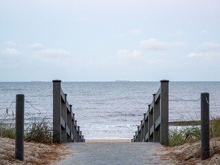 Wooden walkway on the beach