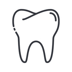 Line icon of a dental care. Tooth symbol isolated