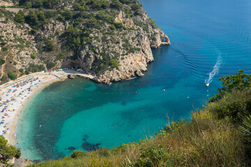 beautiful beach on the Mediterranean coast travel destination Cala de la Granadella Spain