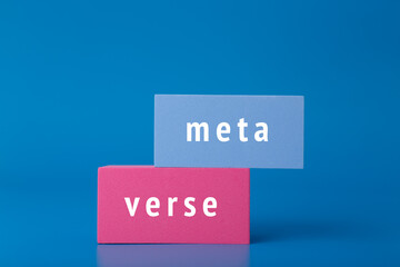 Metaverse modern dark minimal concept on blue background