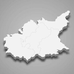 3d isometric map of Alpes-de-Haute-Provence is a department in France