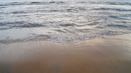 Small Seashore waves in snehatheeram beach, Thrissur, Kerala, India