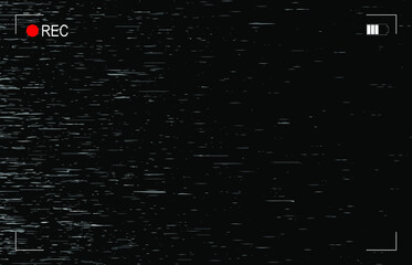 Vector Vhs Effect Background Template, Blank Frame, Retro Video Recording, Glitch Texture.