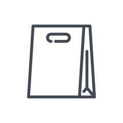 Shopping bag line icon. Grocery bag vector outline sign.