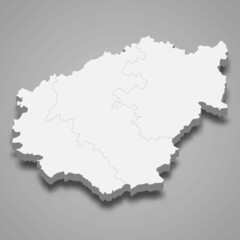 Fototapeta premium 3d isometric map of Correze is a department in France