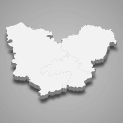 Obraz premium 3d isometric map of Eure is a department in France