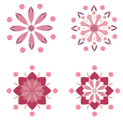 Geometric logo template. Round arabic ornamental symbols. Floral pattern. Moroccan print. Colored mandala illustration.