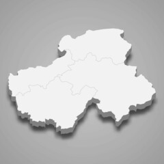 Fototapeta premium 3d isometric map of Haute-Savoie is a department in France