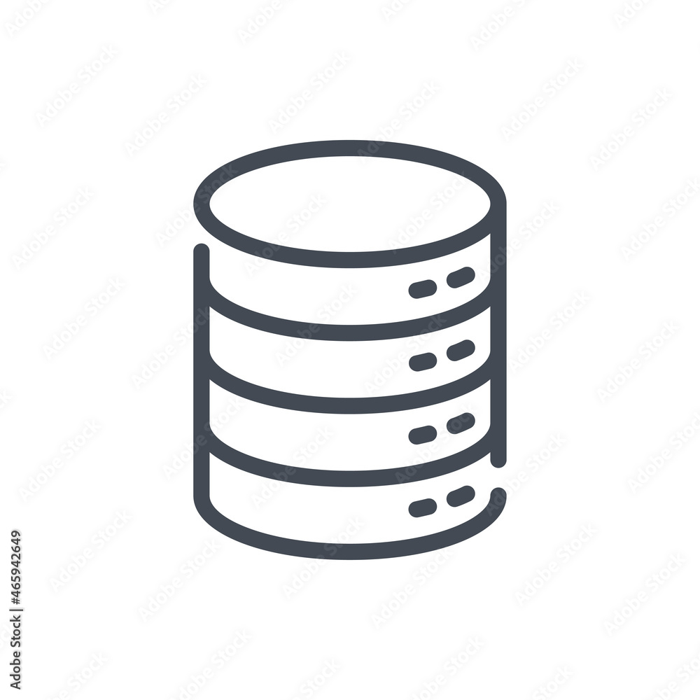 Poster database line icon. hardware storage vector outline sign.