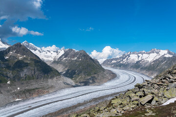 Fototapeta premium Landscape near Bettmerhorn with Aletsch Glacier