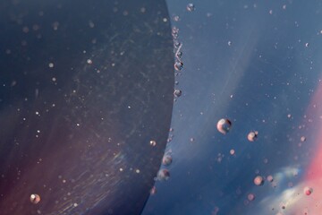 Bubbles of oil in water. Macro shot.
Abstraction - the universe, planets, galaxy.