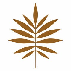 stylized autumn leaf, flat design, isolated on white