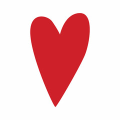stylized heart doodle illustration isolated on white