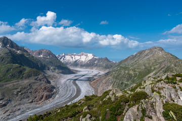 Landscape near Riederalp with Aletsch Glacier