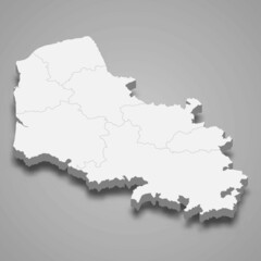Obraz premium 3d isometric map of Pas-de-Calais is a department in France
