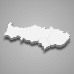 Fototapeta premium 3d isometric map of Val-d'Oise is a department in France