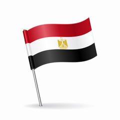 Egyptian flag map pointer layout. Vector illustration.