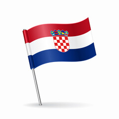 Croatian flag map pointer layout. Vector illustration.