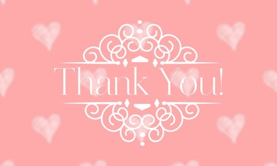 Thank You Card. Hand Written Lettering for Title, Heading, Photo Overlay, Wedding Invitation, Thank You Message.