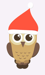 cute cartoon owl isolated on white background